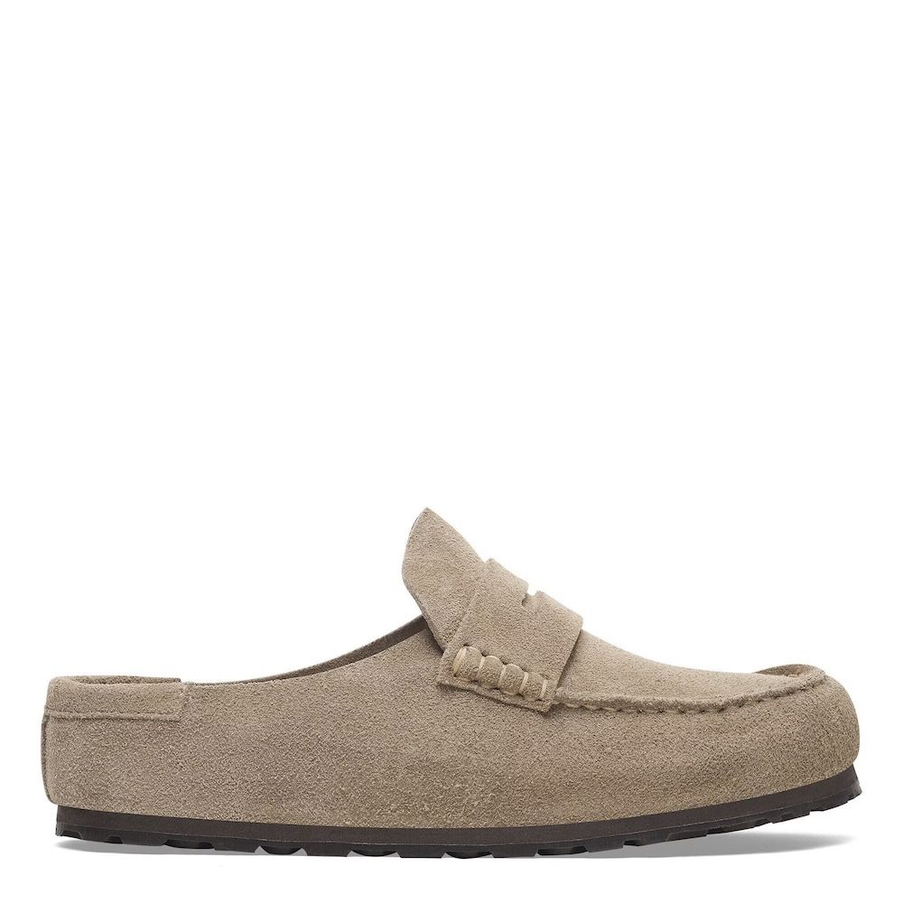 Zoccolo Birkenstock Naples Wrapped in pelle scamosciata Taupe – vista laterale