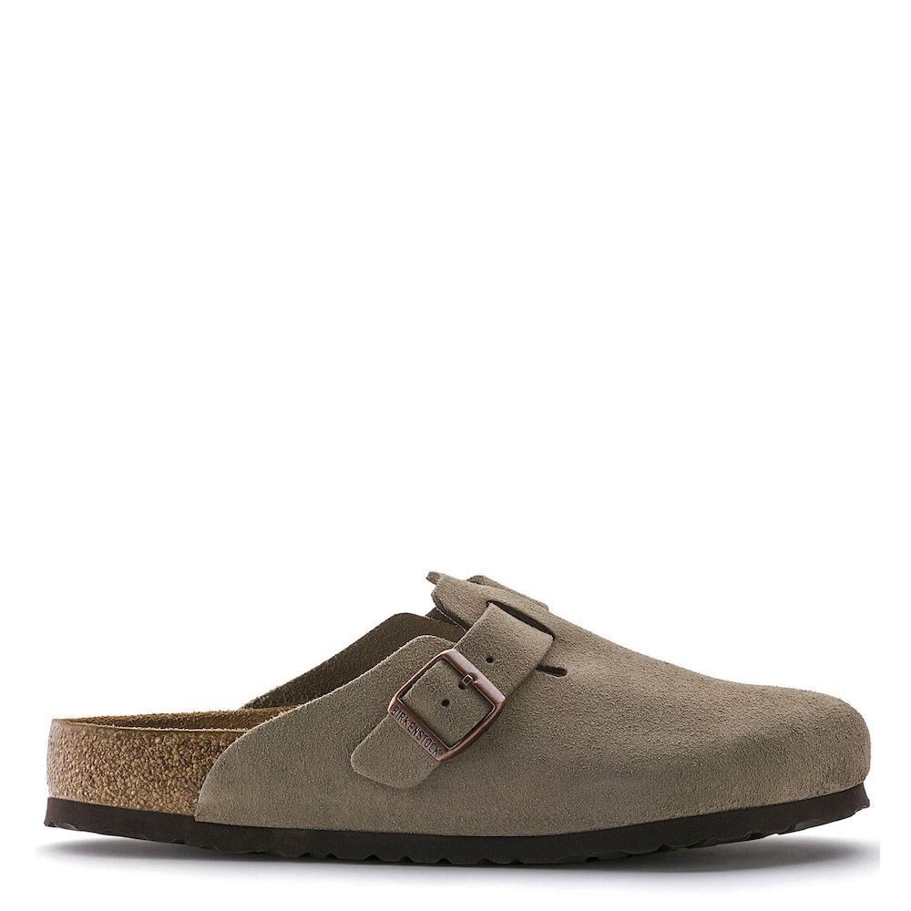 Zoccolo Birkenstock Boston Soft Footbed in pelle scamosciata Taupe