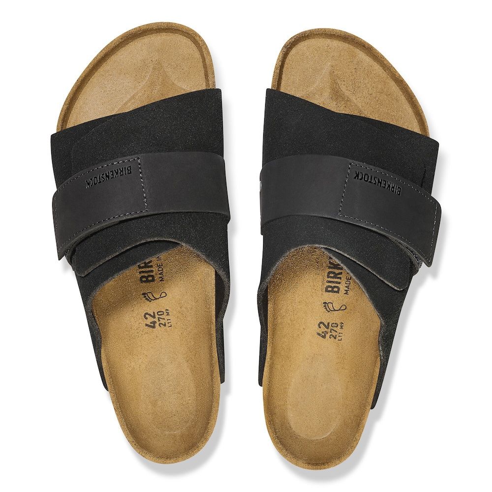 Sandalo Birkenstock Kyoto in pelle scamosciata e nabuk Black – vista dall'alto