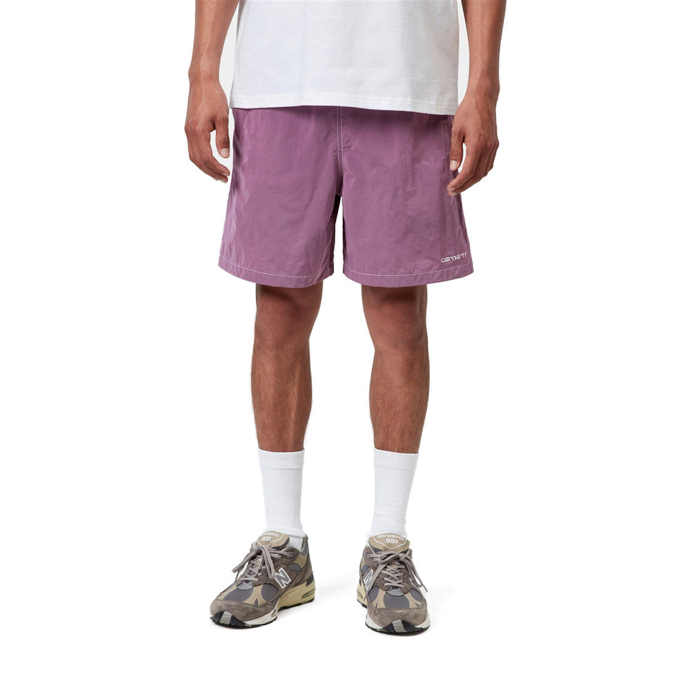 Costume da bagno Carhartt WIP Canby Swim Trunks Gentle Purple / White – indossato vista frontale