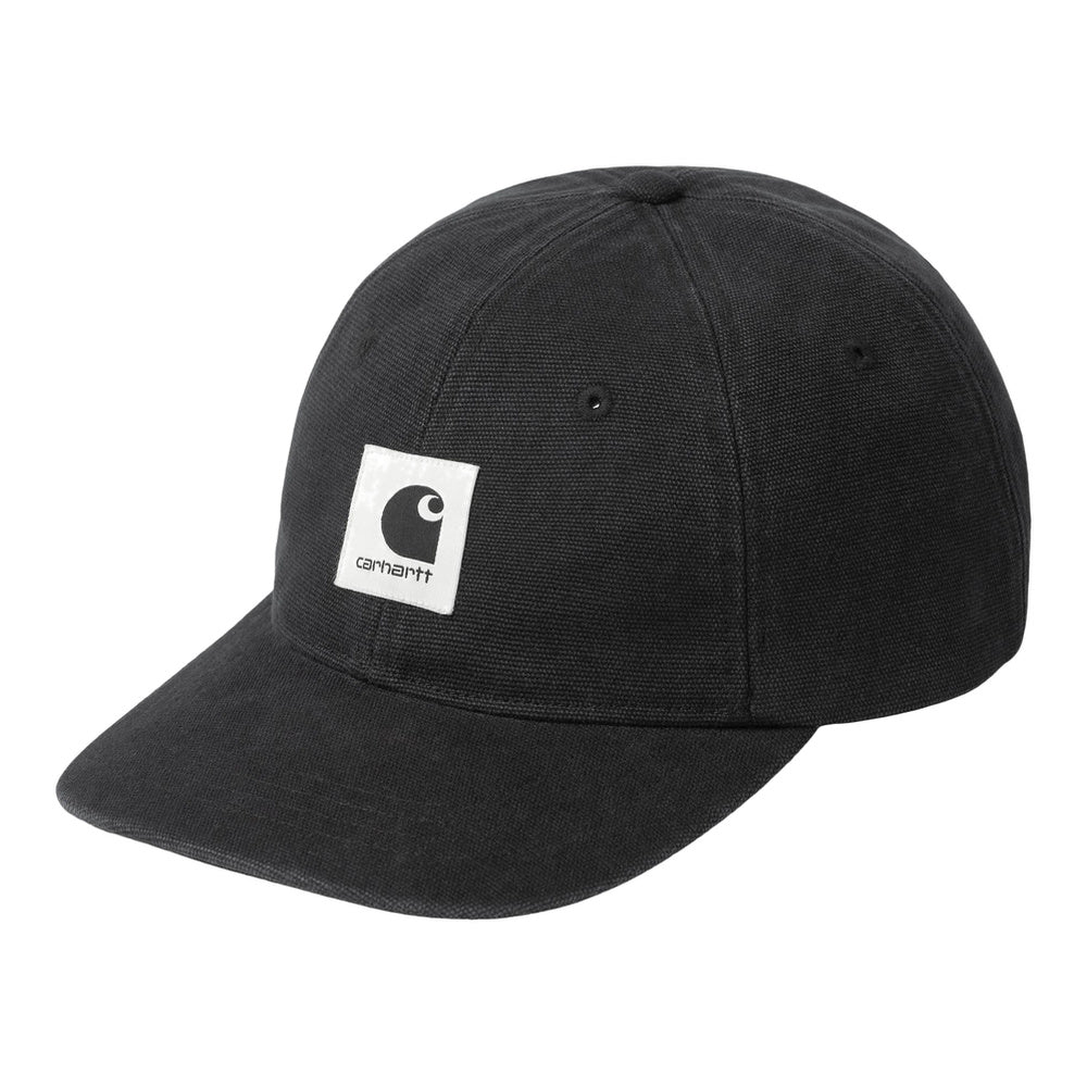 Cappellino Carhartt WIP Canvas Cap Black Stone Washed – vista frontale