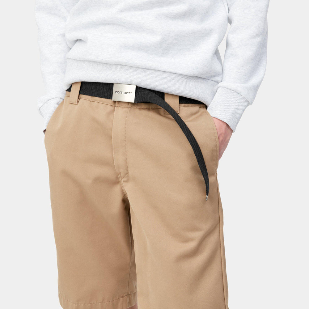 Cintura Carhartt WIP Clip Belt Chrome Black – indossata