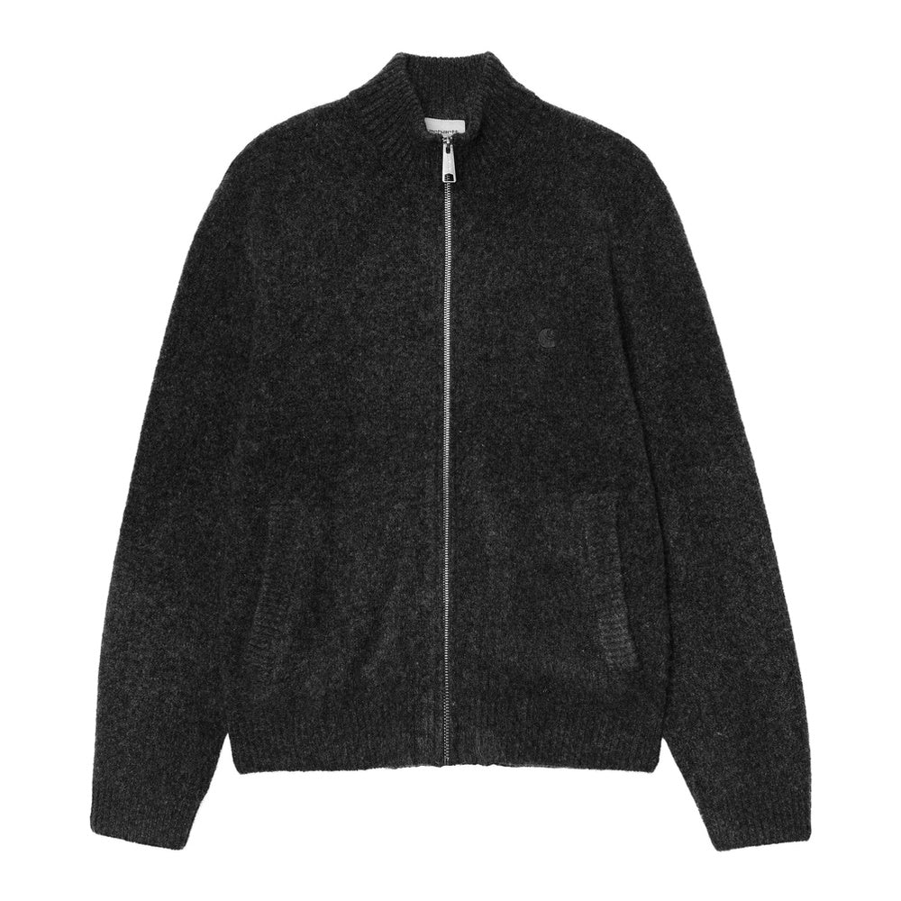 Cardigan Carhartt WIP Curtis Sweater Jacket Tangled Black – vista frontale