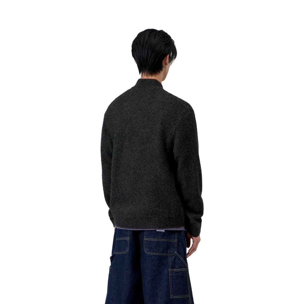 Cardigan Carhartt WIP Curtis Sweater Jacket Tangled Black – indossato vista posteriore