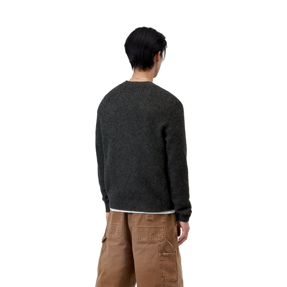 Maglione Carhartt WIP Curtis Sweater Tangled Black – indossato vista posteriore