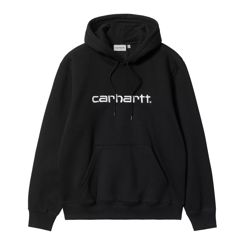 Felpa con cappuccio Carhartt WIP Hooded Carhartt Sweatshirt Black / White – vista frontale