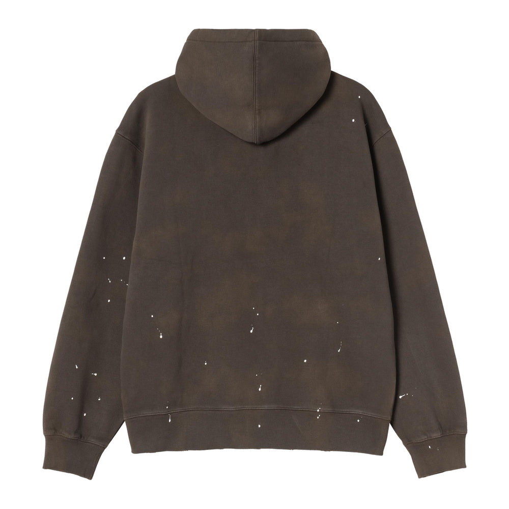 Felpa con cappuccio Carhartt WIP Hooded Painter Jacket Tobacco Destroy Wash Splatter – vista posteriore