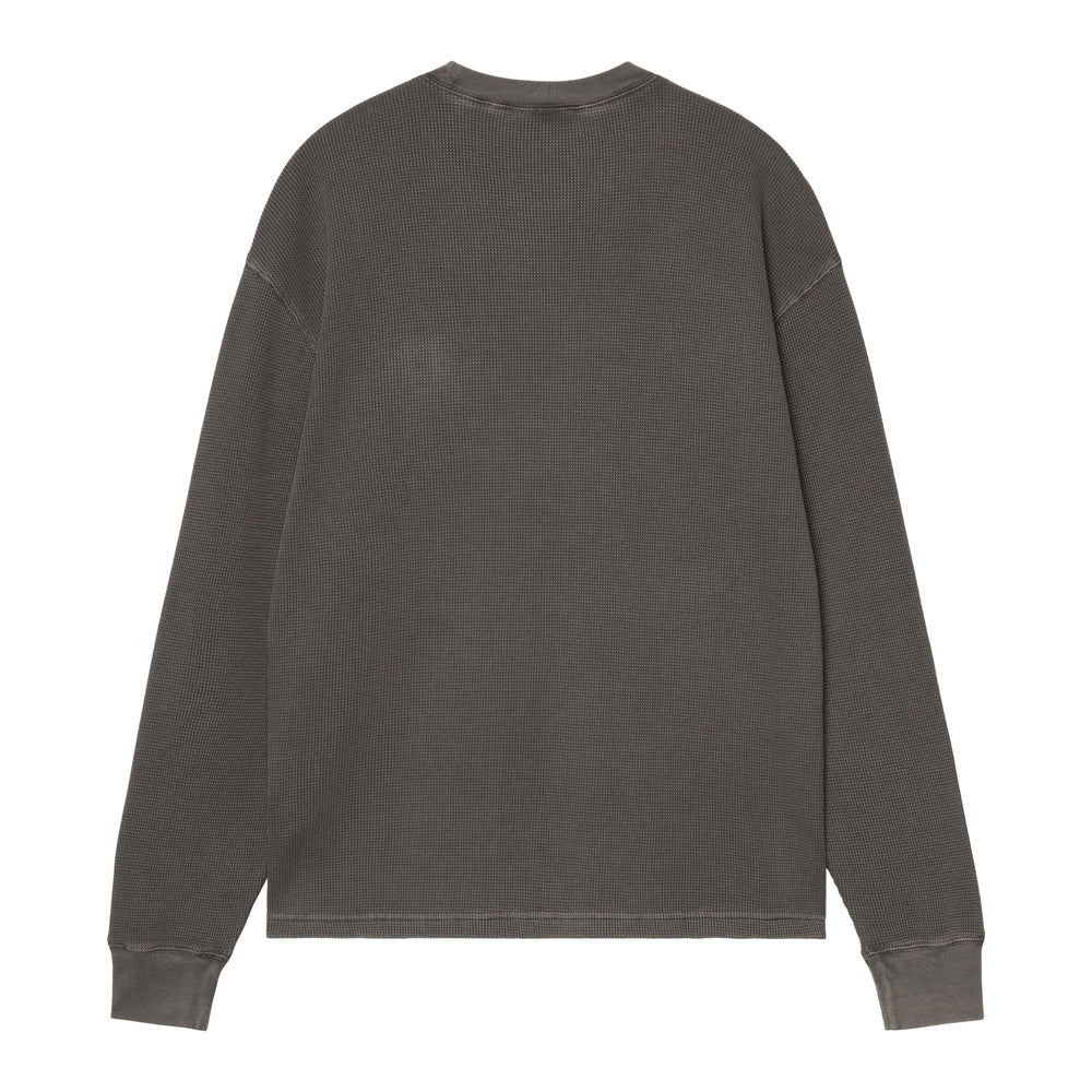 Maglia a manica lunga Carhartt WIP L/S Vista Waffle T-Shirt Black Garment Dyed – vista posteriore