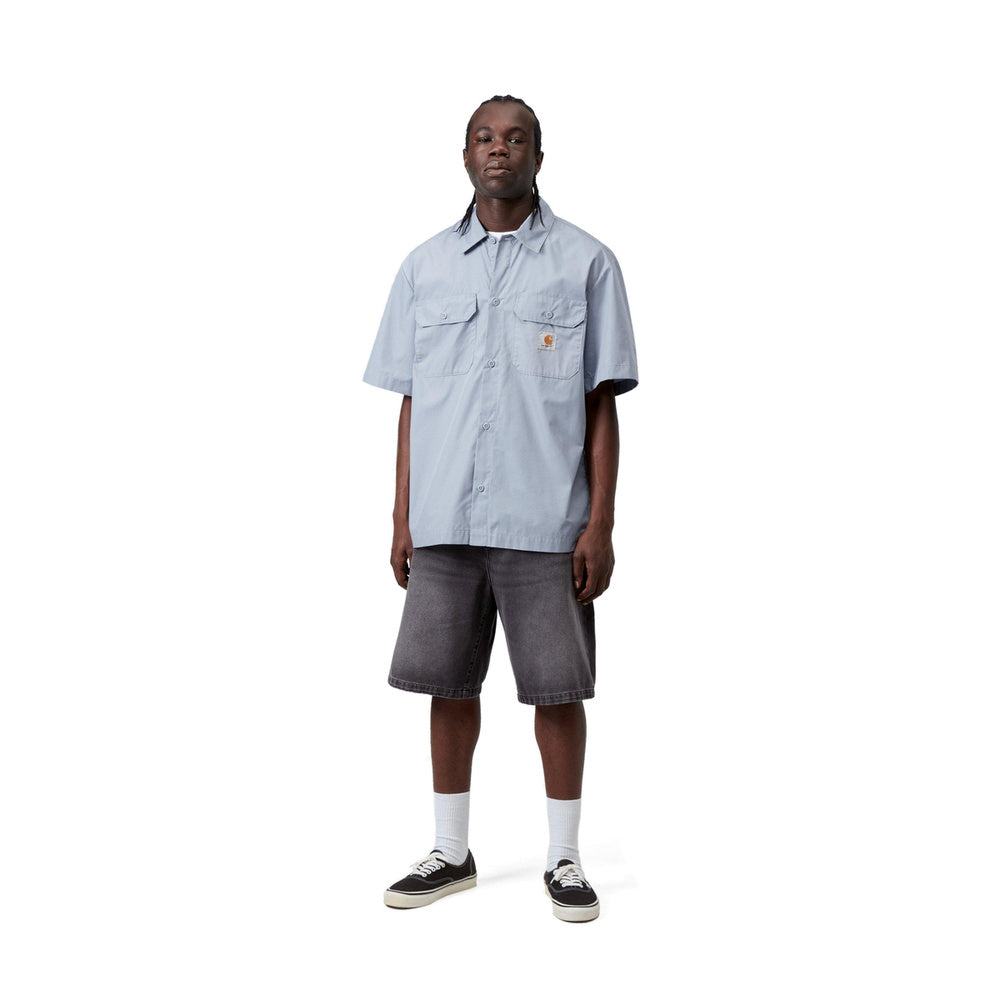 Short Carhartt WIP Landon Short Black Worn Bleached – indossati figura intera