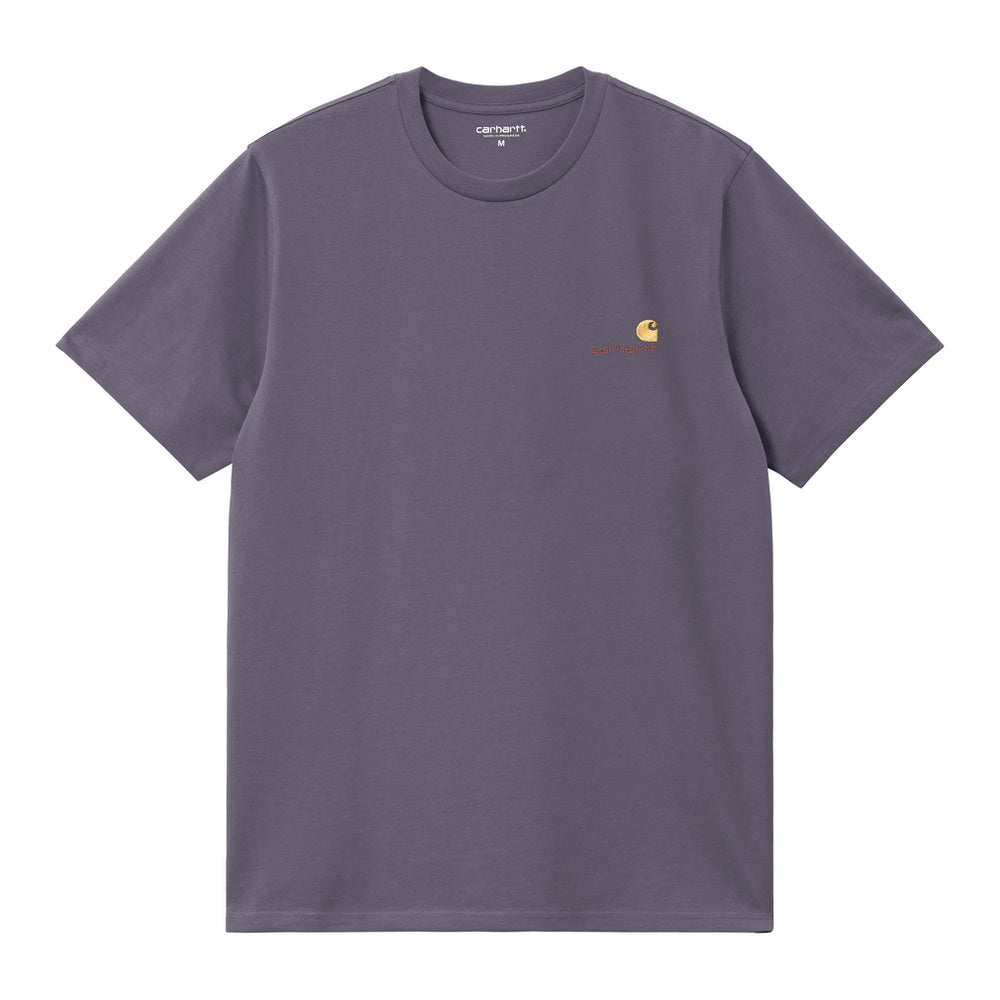 T-shirt Carhartt WIP S/S American Script T-Shirt Shady Purple – vista frontale