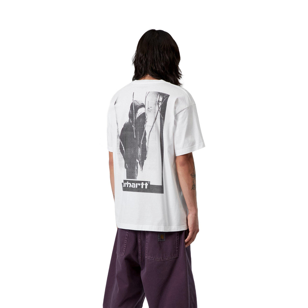 Carhartt WIP S/S Archive Script T-Shirt White – worn, back view