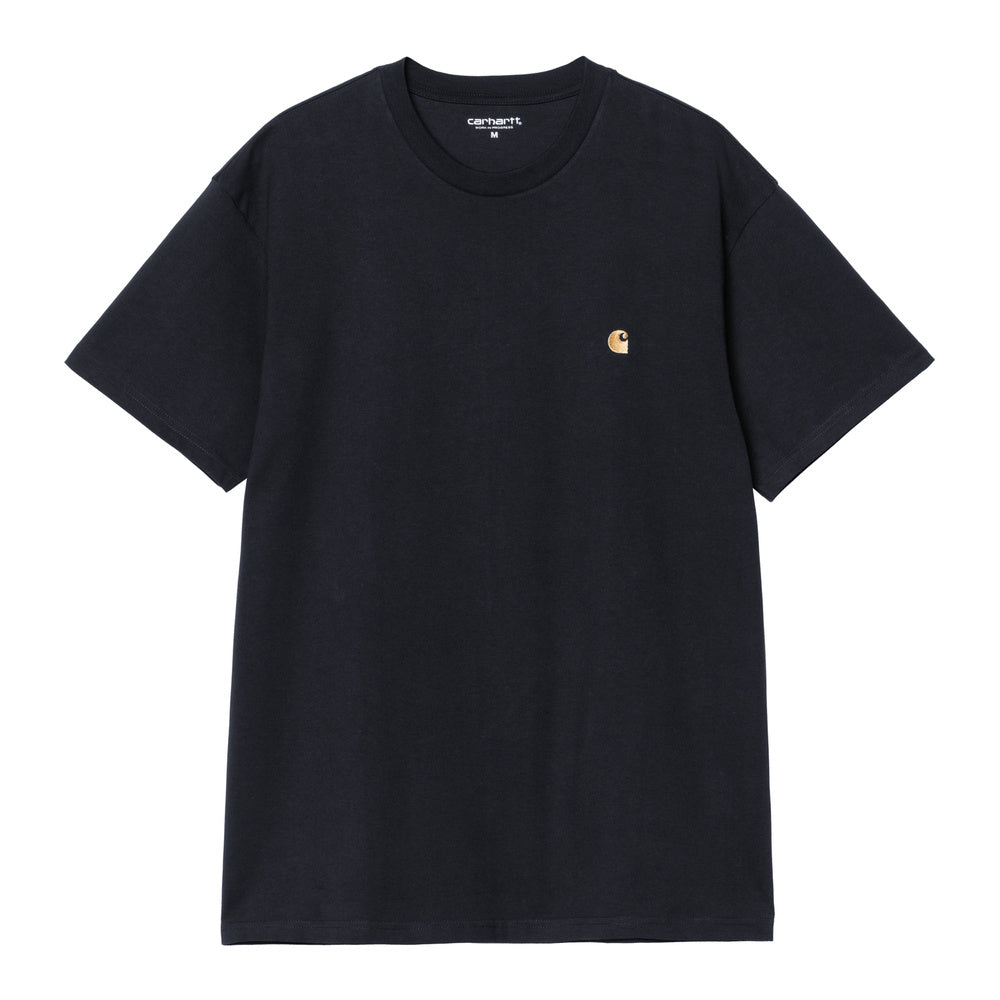 T-shirt Carhartt WIP S/S Chase T-Shirt Dark Navy / Gold – vista frontale