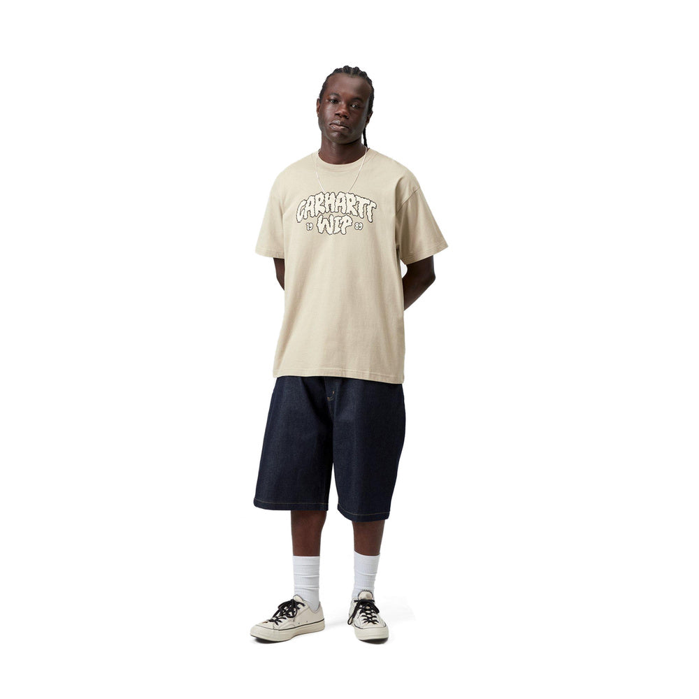 T-shirt Carhartt WIP S/S Cloud Script T-Shirt Barchan – indossata figura intera