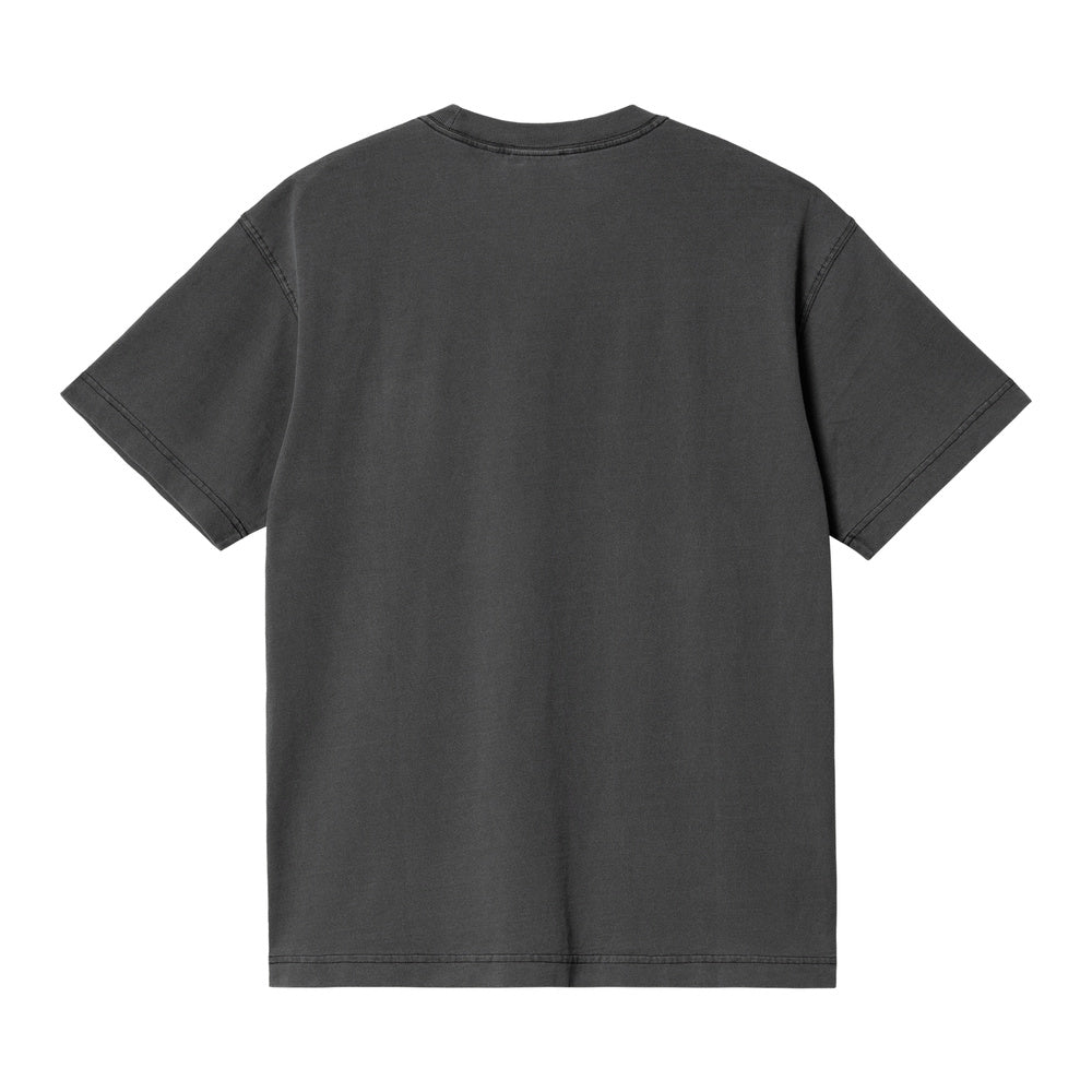 T-shirt Carhartt WIP S/S Nelson T-Shirt Black Garment Dyed – vista posteriore