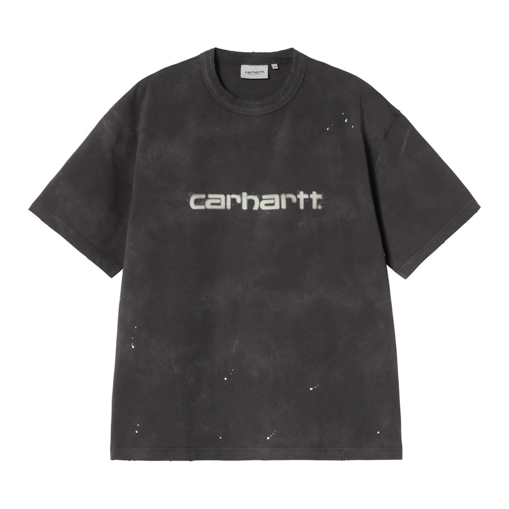 T-shirt Carhartt WIP S/S Painter T-Shirt Black Destroy Wash Splatter – vista frontale