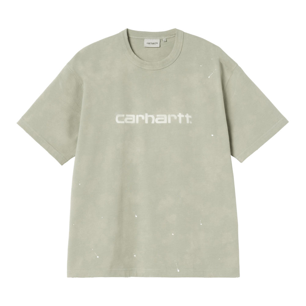 T-shirt Carhartt WIP S/S Painter T-Shirt Shady Green Destroy Wash Splatter – vista frontale