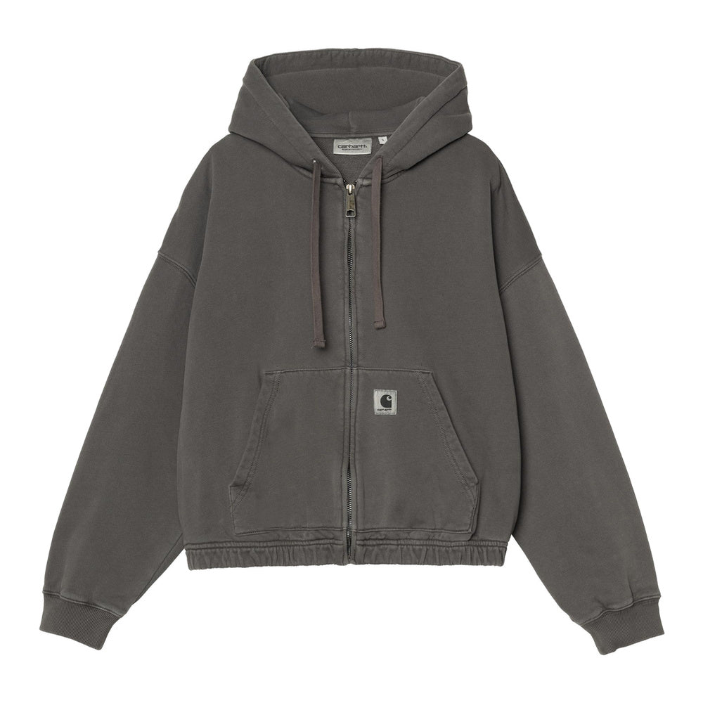 Felpa con cappuccio Carhartt WIP W' Hooded Hoggard Jacket Black Garment Dyed – vista frontale