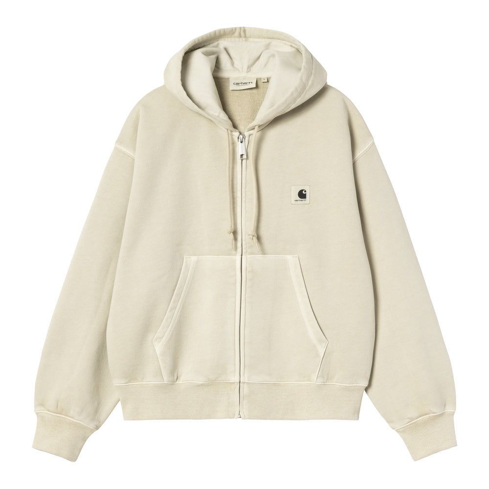Felpa con cappuccio Carhartt WIP W' Hooded Nelson Jacket Stone Garment Dyed – vista frontale
