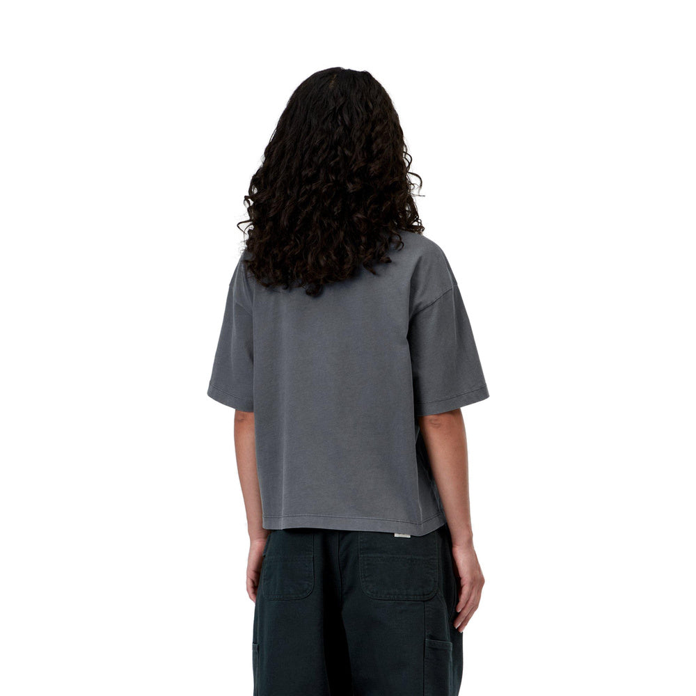 T-shirt Carhartt WIP W' S/S Nelson T-Shirt Styx Garment Dyed – indossata vista posteriore