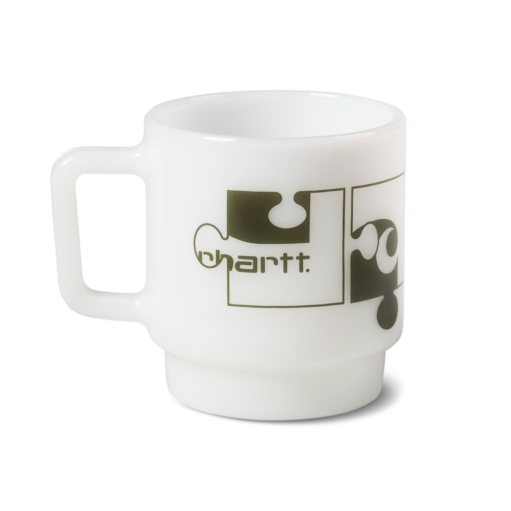 Tazza Carhartt WIP Assemble Glass Mug Glass White / Plant – vista laterale
