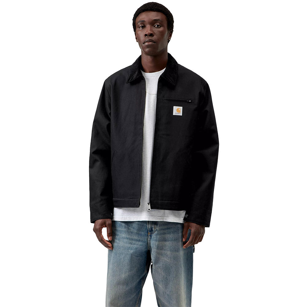Giacca Carhartt WIP Detroit Jacket (Winter) Black / Black, Rigid – indossata vista frontale