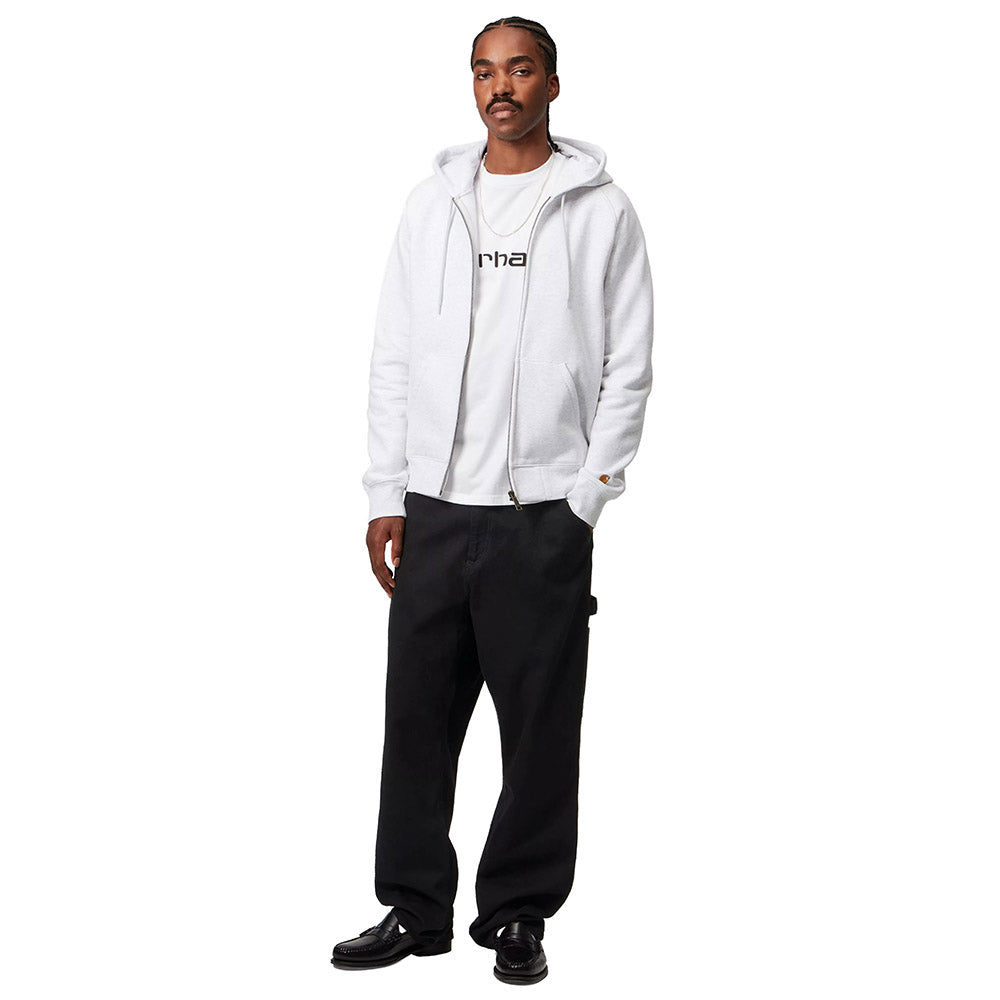 Pantaloni Carhartt WIP Single Knee Pant Black / Rinsed – indossati figura intera