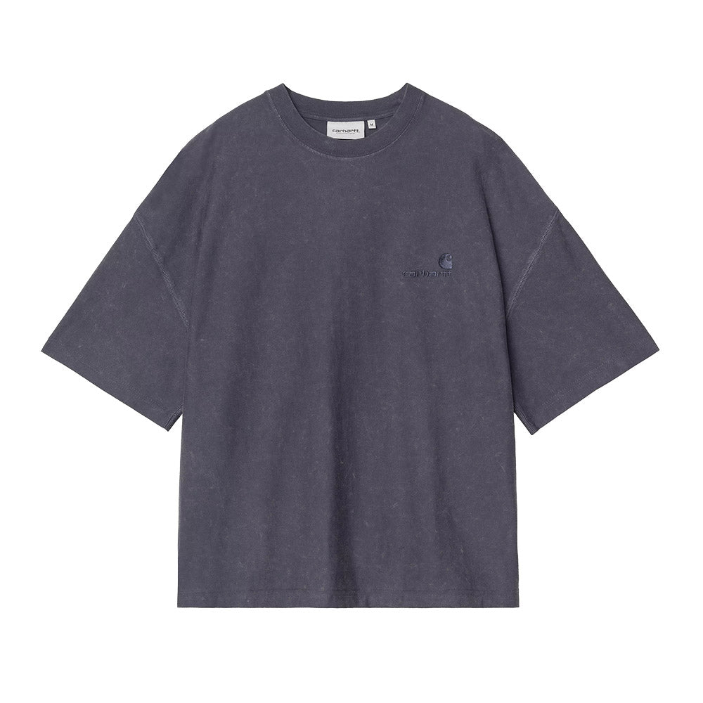 T-shirt Carhartt WIP S/S Lambert T-Shirt Dark Navy / Moon Wash – vista frontale