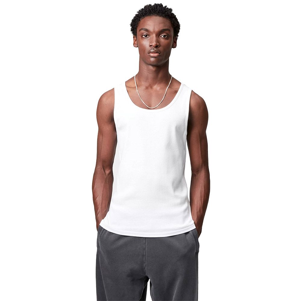 Canotta Carhartt WIP A-Shirt White – indossata vista frontale