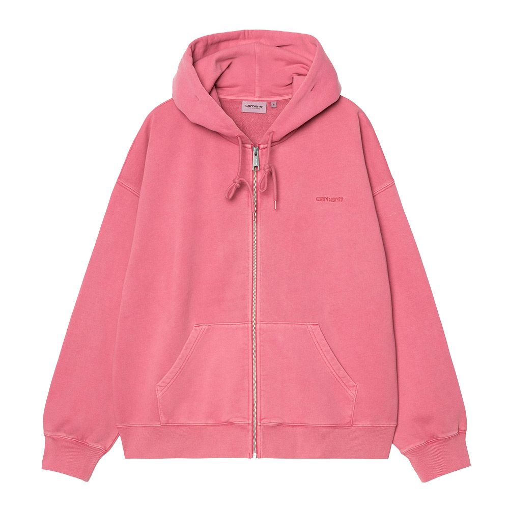Felpa con cappuccio Carhartt WIP Hooded Benton Sweat Jacket Primrose Garment Dyed – vista frontale