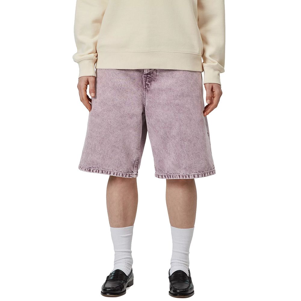 Short Carhartt WIP W' Brandon Short Cozy Purple Chalk Wash – indossati vista frontale