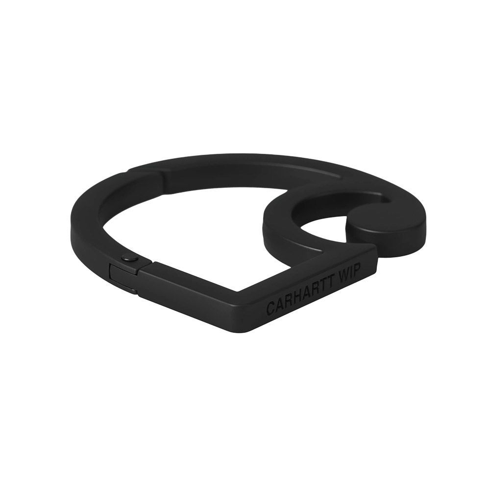Moschettone Carhartt WIP C-Logo Carabiner Black – vista frontale