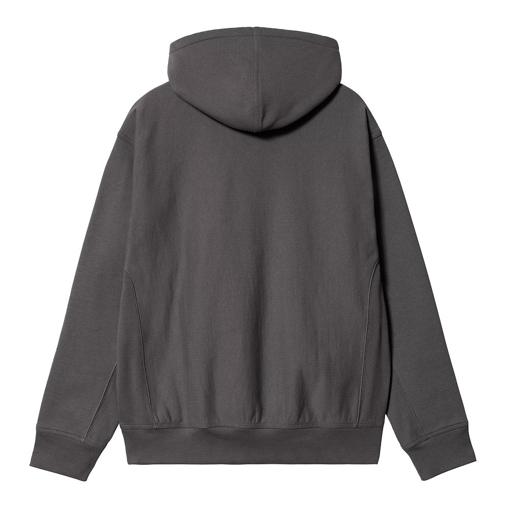 Felpa con cappuccio Carhartt WIP Hooded American Script Sweatshirt Graphite – vista posteriore
