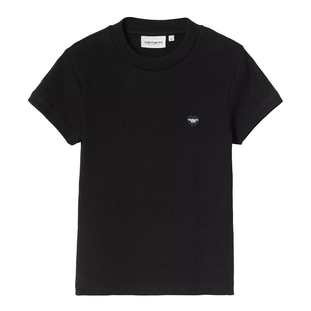 T-shirt Carhartt WIP Women's S/S Small Heart Patch T-Shirt Black – vista frontale