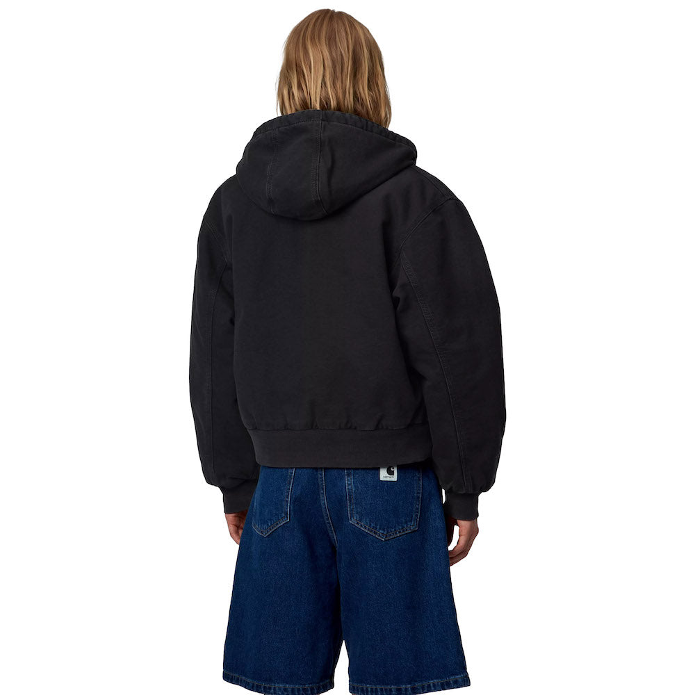 Giacca Carhartt WIP Women's OG Active Jacket Black / Stone Canvas – indossata vista posteriore