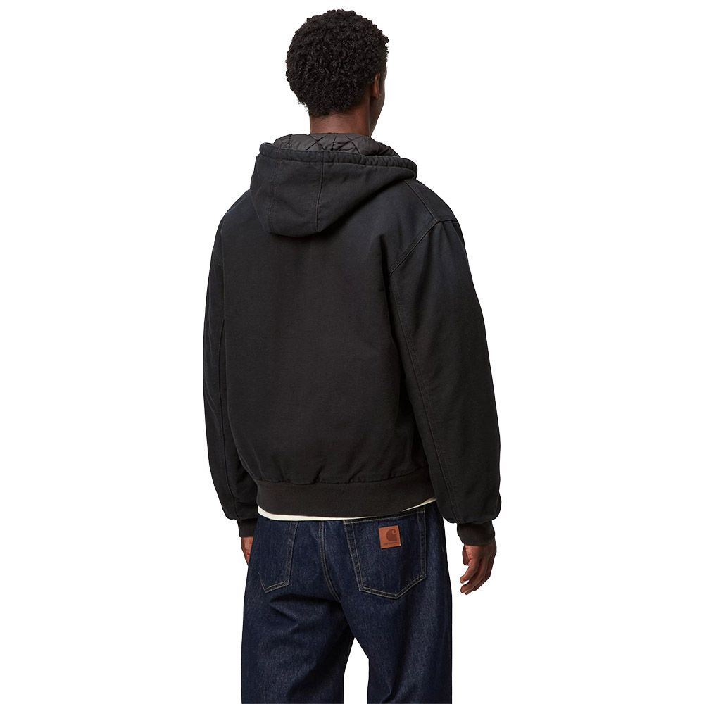 Giacca Carhartt WIP OG Active Jacket Black Stone Canvas – indossata vista posteriore