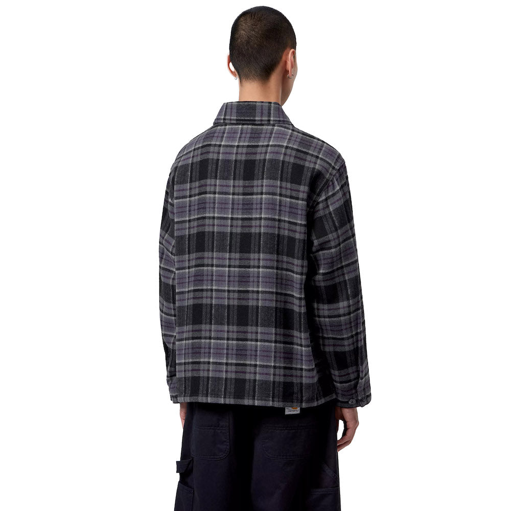 Camicia Carhartt WIP L/S Parson Shirt Parson Check / Shady Purple – indossata vista posteriore