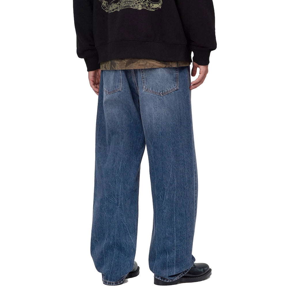 Jeans Carhartt WIP Payson Pant Blue / Marble Used Wash – indossati vista posteriore