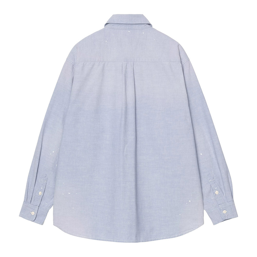 Camicia Carhartt WIP L/S Painter Shirt Blue / Worn Used, Splatter – vista posteriore
