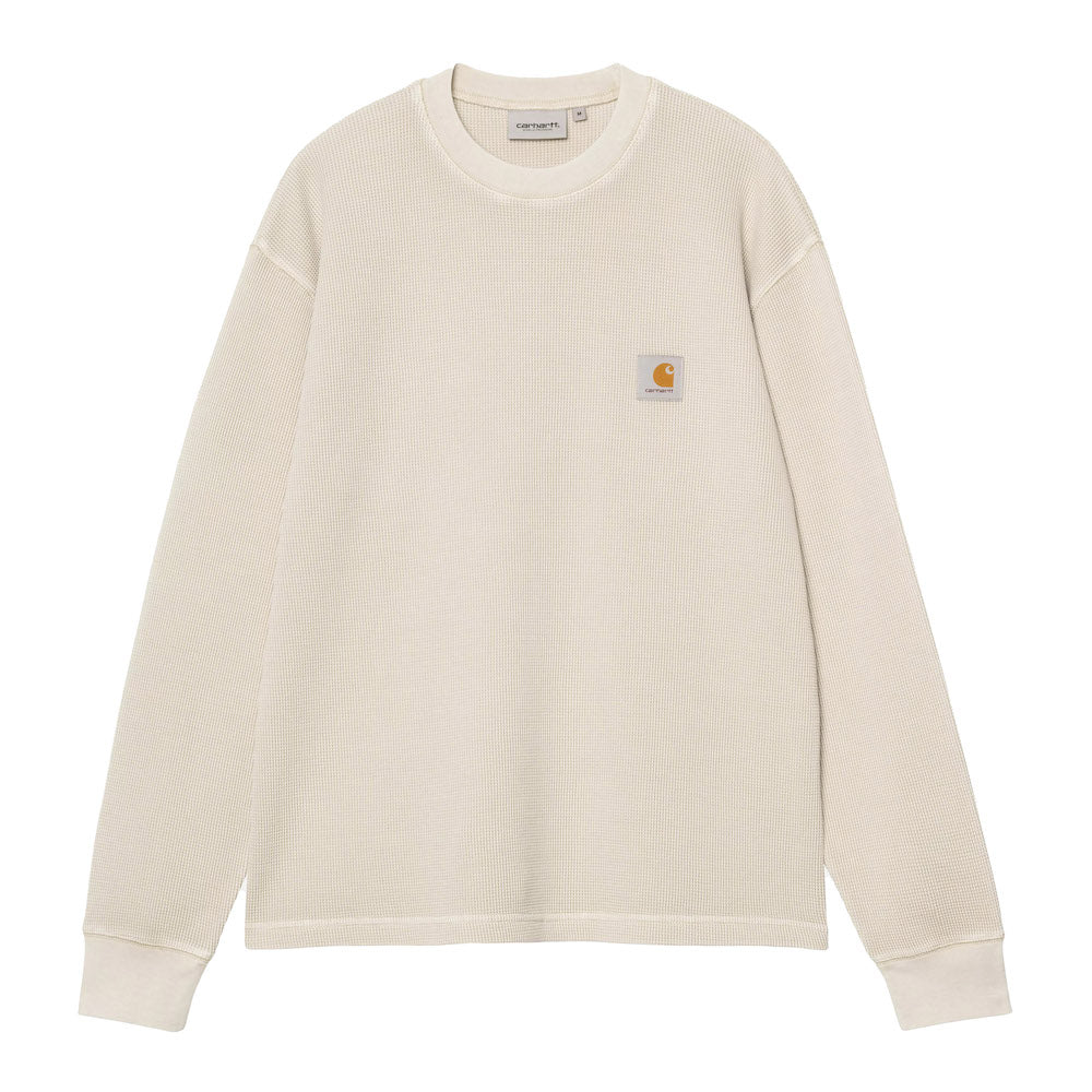 T-shirt Carhartt WIP L/S Vista Waffle T-Shirt Fleur de Sel / Garment Dyed – vista frontale