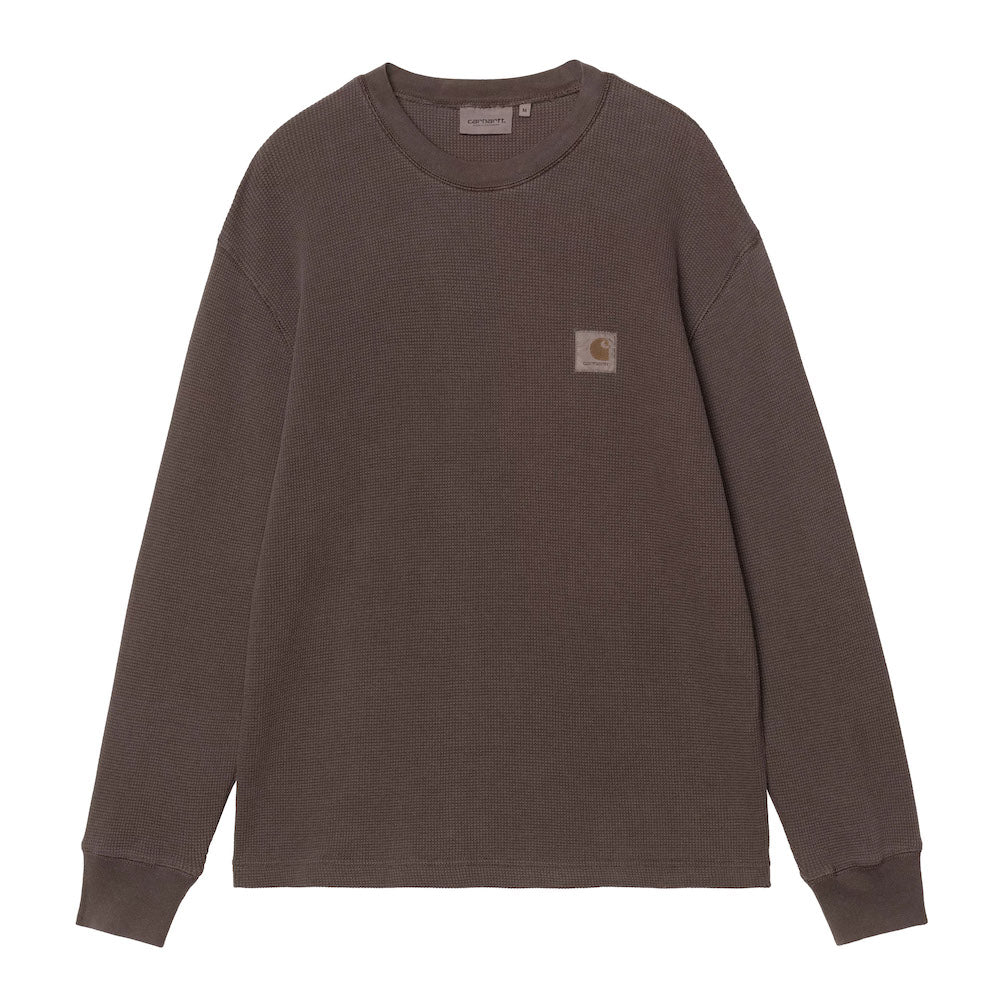 T-shirt Carhartt WIP L/S Vista Waffle T-Shirt Tobacco / Garment Dyed – vista frontale