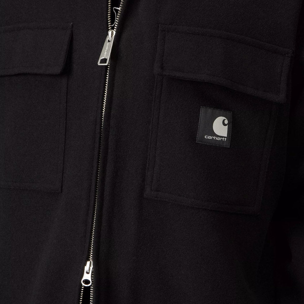 Giacca Carhartt WIP Atoka Shirt Jacket Black – dettaglio indossato