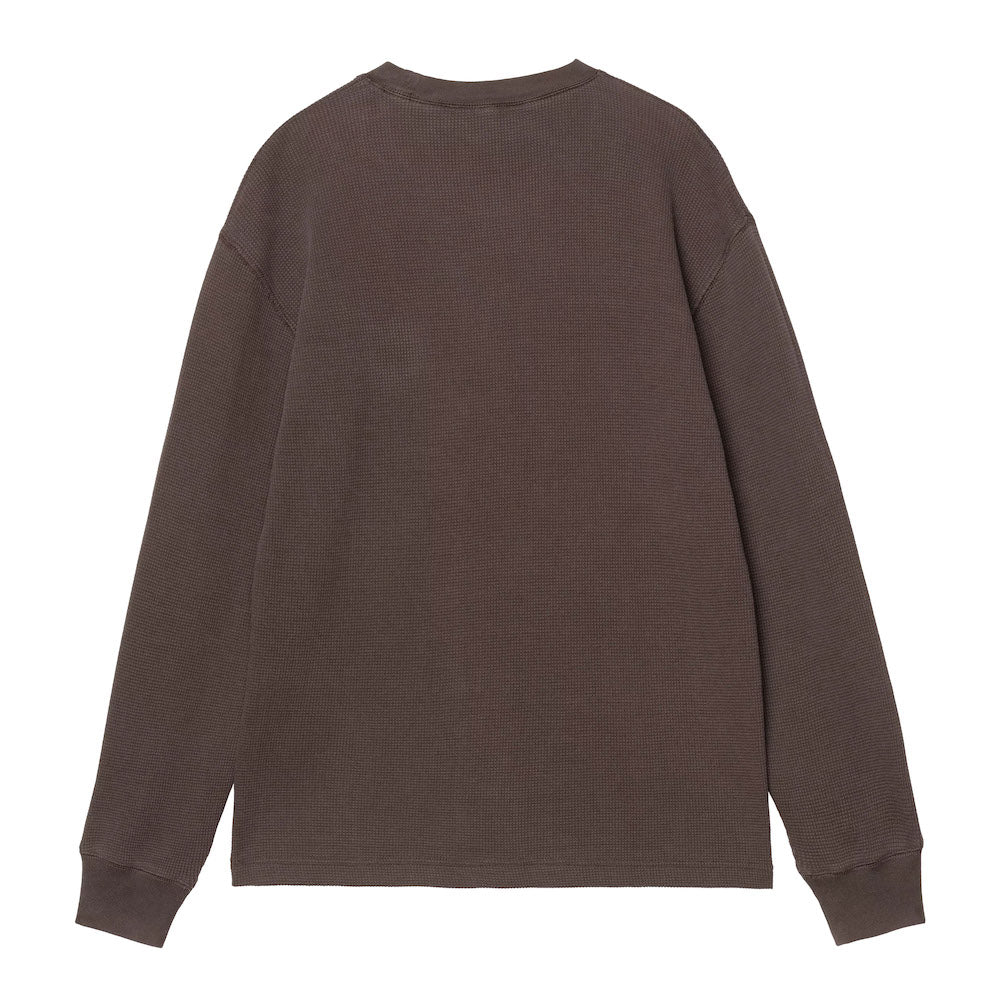 T-shirt Carhartt WIP L/S Vista Waffle T-Shirt Tobacco / Garment Dyed – vista posteriore