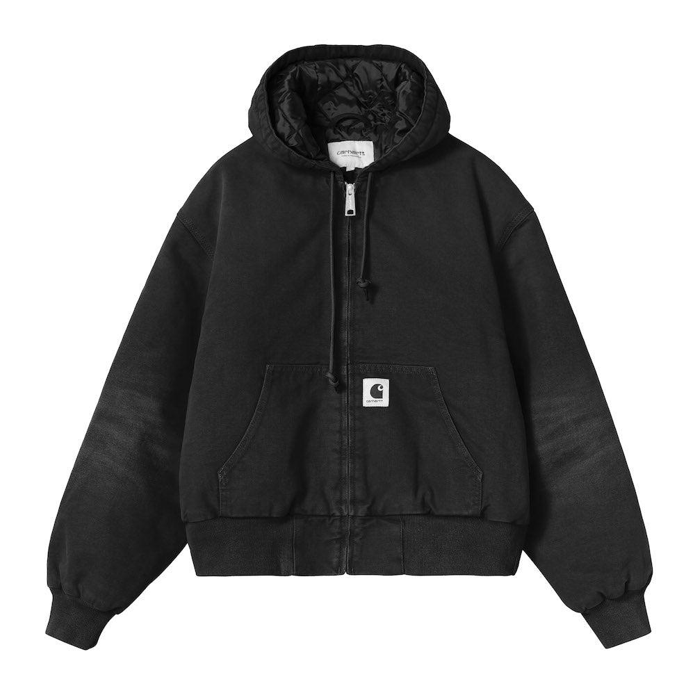 Giacca Carhartt WIP Women's OG Active Jacket Black / Stone Canvas – vista frontale