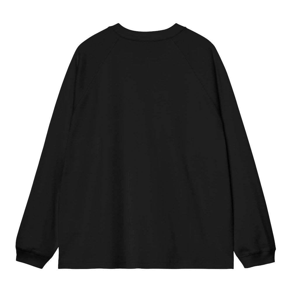 T-shirt Carhartt WIP L/S Signature Rib T-Shirt Black / White – vista posteriore
