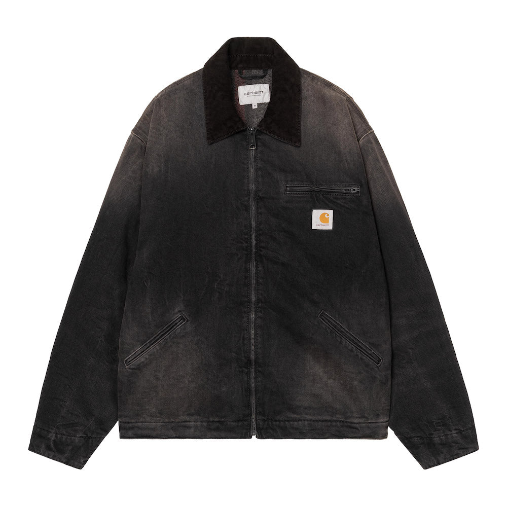 Giacca Carhartt WIP OG Detroit Jacket Black / Black, Tobacco Used Wash – vista frontale