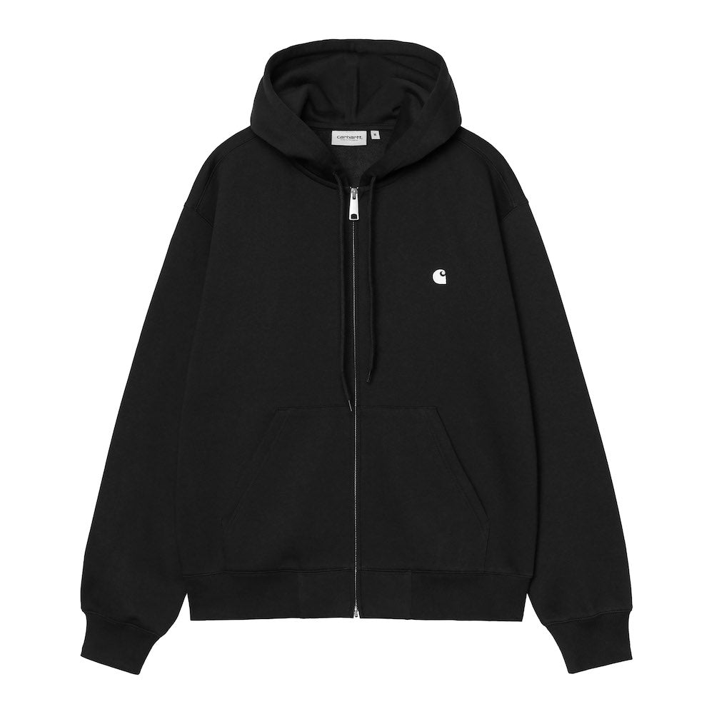 Felpa con cappuccio Carhartt WIP Hooded Mack Sweat Jacket Black – vista frontale