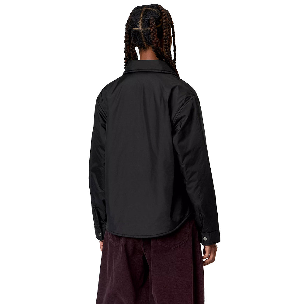 Giacca Carhartt WIP Women's Lauryn Shirt Jacket Black – indossata vista posteriore