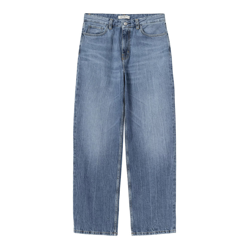 Jeans Carhartt WIP Women's Lavine Pant Blue / Marble Used Wash – vista frontale