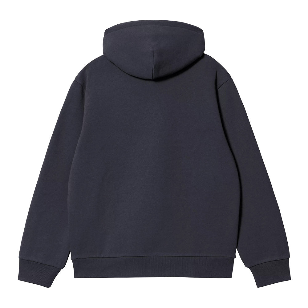 Felpa con cappuccio Carhartt WIP Hooded Carhartt Sweatshirt Dark Navy / Dark Scarab – vista posteriore