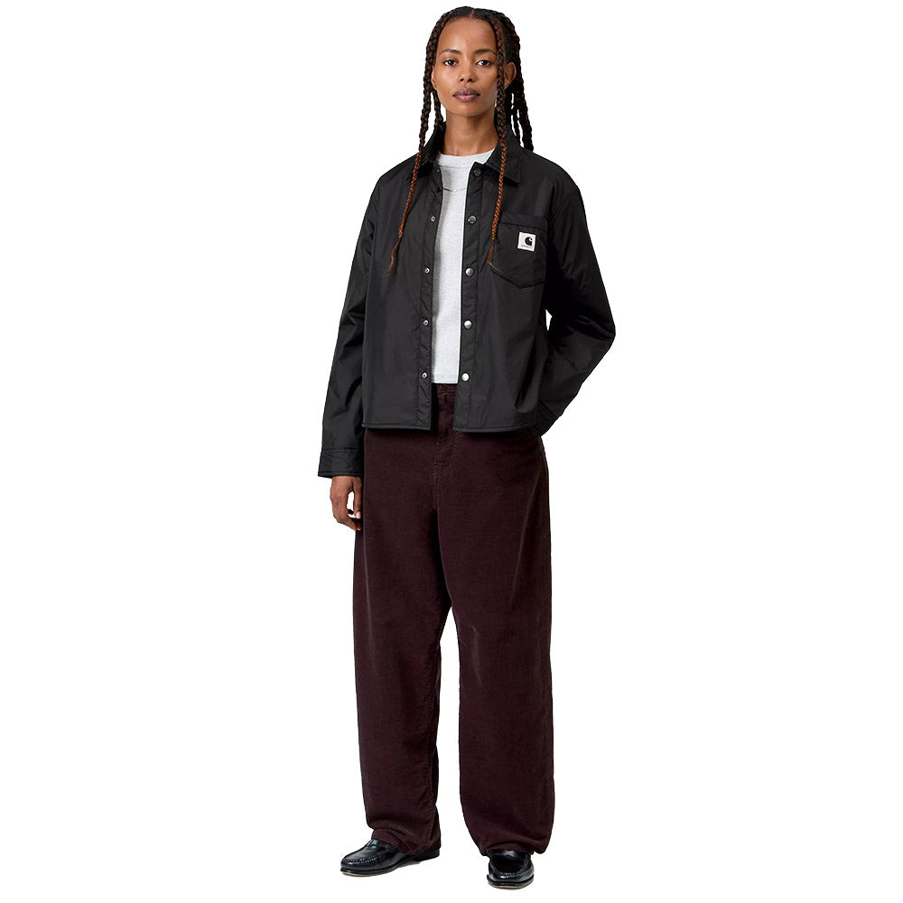 Giacca Carhartt WIP Women's Lauryn Shirt Jacket Black – indossata figura intera